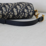 Dior Oblique Blue Canvas Mini Saddle Bag