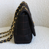 Vintage Chanel Black Suede Chocolate Flap with Aged Gold Hardware