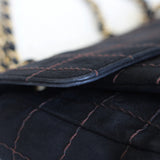 Vintage Chanel Black Suede Chocolate Flap with Aged Gold Hardware