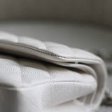 Chanel White Caviar Small Classic Flap with Silver Hardware