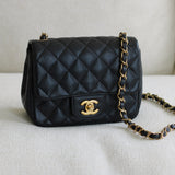 Chanel Black Caviar Mini Square with Gold Hardware