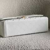 Chanel White Caviar Maxi Classic Flap with Gold Hardware