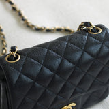 Chanel Black Caviar Mini Square with Gold Hardware
