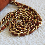 Vintage Chanel Caramel Brown Suede Chocolate Flap with Aged Gold Hardware