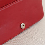 Chanel Red Caviar Boy Wallet on Chain with Light Gold Hardware