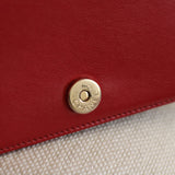 Chanel Red Caviar Boy Wallet on Chain with Light Gold Hardware