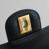 Chanel Black Caviar Mini Square with Gold Hardware