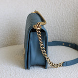 Chanel 18S Blue Caviar New Medium Boy with Light Gold Hardware