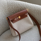 Hermès Ecru Beige Toile Herbag Zip Retourne 20 with Gold Hardware