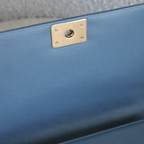 Chanel 18S Blue Caviar New Medium Boy with Light Gold Hardware