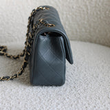 Chanel 18B Dark Grey Caviar Mini Rectangle with Light Gold Hardware