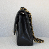 Vintage Chanel Black Lambskin Medium Classic Flap withy 24k Gold Hardware
