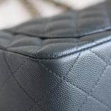 Chanel 18B Dark Grey Caviar Mini Rectangle with Light Gold Hardware