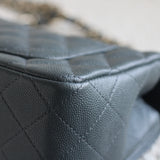 Chanel 18B Dark Grey Caviar Mini Rectangle with Light Gold Hardware
