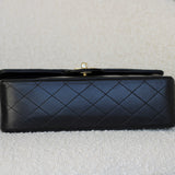 Vintage Chanel Black Lambskin Medium Classic Flap withy 24k Gold Hardware