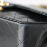 Vintage Chanel Black Lambskin Medium Classic Flap withy 24k Gold Hardware