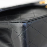 Vintage Chanel Black Lambskin Medium Classic Flap withy 24k Gold Hardware