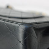 Vintage Chanel Black Lambskin Medium Classic Flap withy 24k Gold Hardware