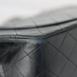 Vintage Chanel Black Lambskin Medium Classic Flap withy 24k Gold Hardware