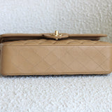 Vintage Chanel Dark Beige Caviar Medium Classic Flap with 24k Gold Hardware