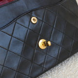 Vintage Chanel Black Lambskin Medium Classic Flap withy 24k Gold Hardware