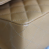 Vintage Chanel Dark Beige Caviar Medium Classic Flap with 24k Gold Hardware