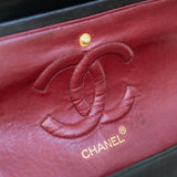 Vintage Chanel Black Lambskin Medium Classic Flap withy 24k Gold Hardware