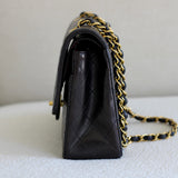 Vintage Chanel Black Lambskin Medium Classic Flap with 24k Gold Hardware