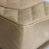 Vintage Chanel Dark Beige Caviar Medium Classic Flap with 24k Gold Hardware