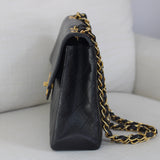 Vintage Black Lambskin Jumbo Single Flap with 24k Gold Hardware