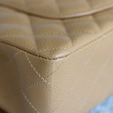 Vintage Chanel Dark Beige Caviar Medium Classic Flap with 24k Gold Hardware