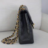 Vintage Black Lambskin Jumbo Single Flap with 24k Gold Hardware