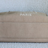 Chanel Beige Canvas Deauville Bowling Bag with Silver Hardware