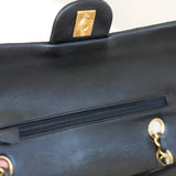Vintage Chanel Black Lambskin Medium Classic Flap withy 24k Gold Hardware