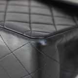 Vintage Black Lambskin Jumbo Single Flap with 24k Gold Hardware