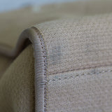 Chanel Beige Canvas Deauville Bowling Bag with Silver Hardware
