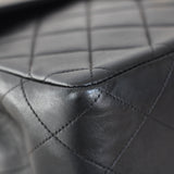 Vintage Black Lambskin Jumbo Single Flap with 24k Gold Hardware