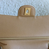 Vintage Chanel Dark Beige Caviar Medium Classic Flap with 24k Gold Hardware