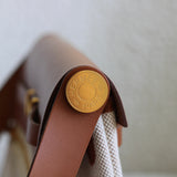 Hermès Ecru Beige Toile Herbag Zip Retourne 20 with Gold Hardware
