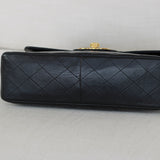 Vintage Black Lambskin Jumbo Single Flap with 24k Gold Hardware