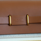 Hermès Ecru Beige Toile Herbag Zip Retourne 20 with Gold Hardware