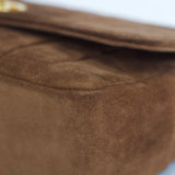 Vintage Chanel Brown Suede Sheepskin Vertical Flap with 24k Gold Hardware