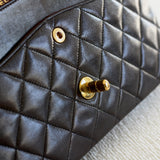 Vintage Chanel Black Lambskin Medium Classic Flap with 24k Gold Hardware