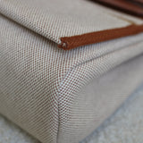 Hermès Ecru Beige Toile Herbag Zip Retourne 20 with Gold Hardware