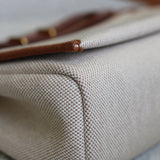 Hermès Ecru Beige Toile Herbag Zip Retourne 20 with Gold Hardware