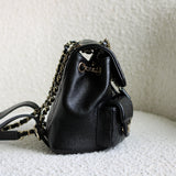 Chanel Black Caviar Mini Duma Backpack with Light Gold Hardware
