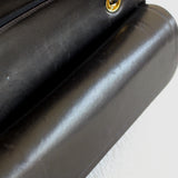 Vintage Chanel Black Lambskin Medium Classic Flap with 24k Gold Hardware