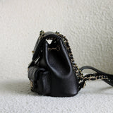 Chanel Black Caviar Mini Duma Backpack with Light Gold Hardware