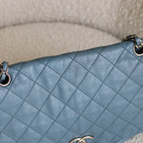 Chanel Blue Lambskin Shoulder Bag with Silver Hardware