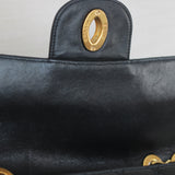 Vintage Black Lambskin Jumbo Single Flap with 24k Gold Hardware